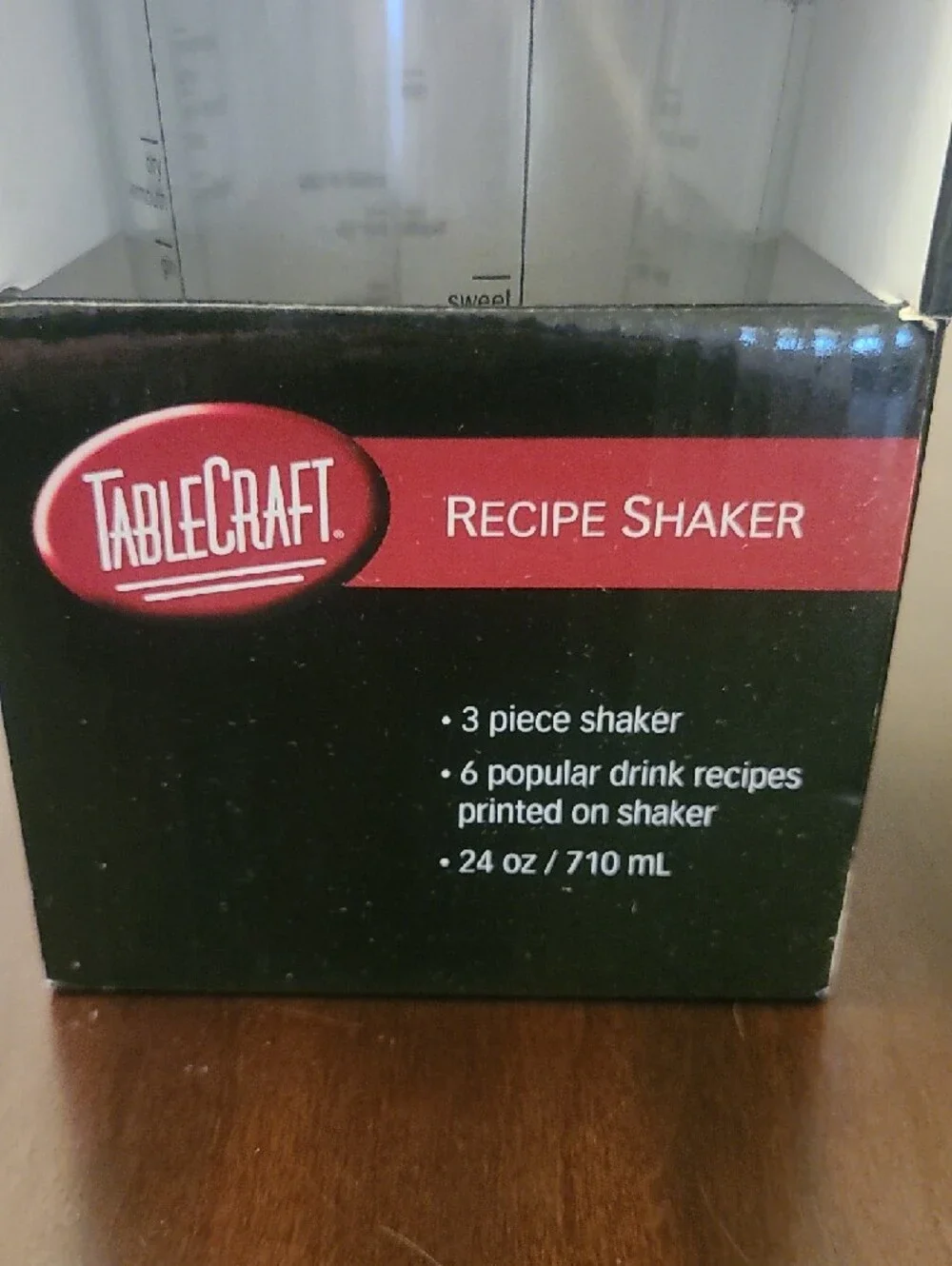 TableCraft 24 oz Stainless Steel Top Boston Recipe Cocktail Shaker‎ - NEW IN BOX